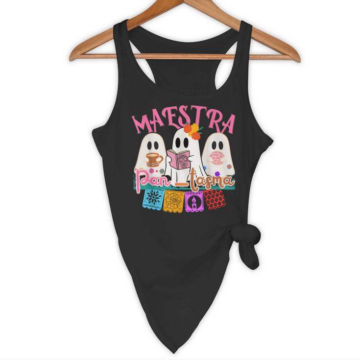 Maestra Pantasmas Conchas Teacher Mexican Halloween Flowy Tank, novelty gifts, funny gifts