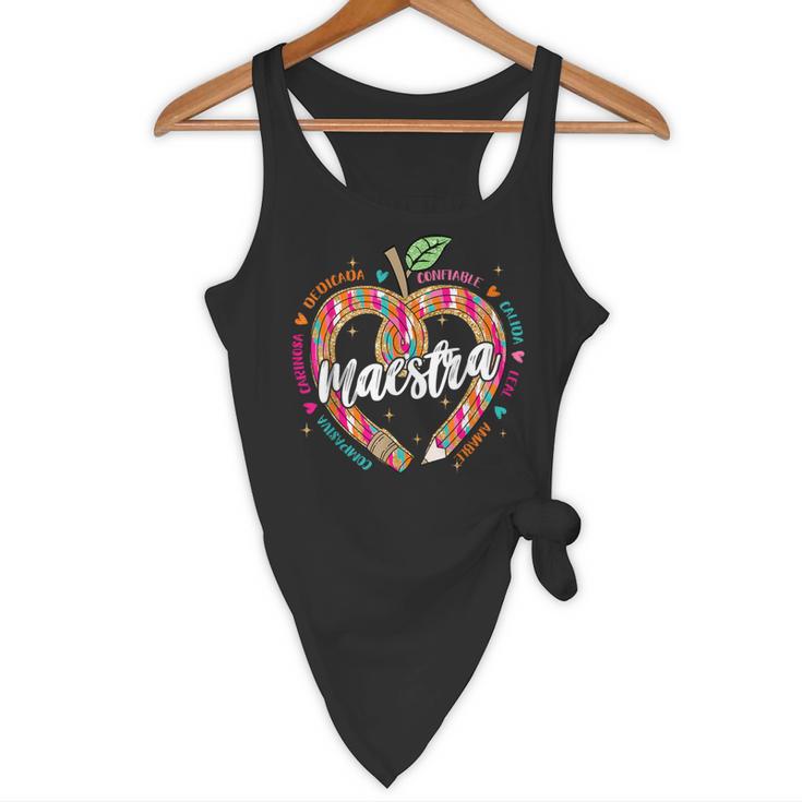 Maestra Pencil Spanish Teacher Bilingual 100 Days Of School Flowy Tank, novelty gifts, funny gifts Maestra Pencil Spanish Teacher Bilingual 100 Days Of School Flowy Tank, novelty gifts, funny gifts