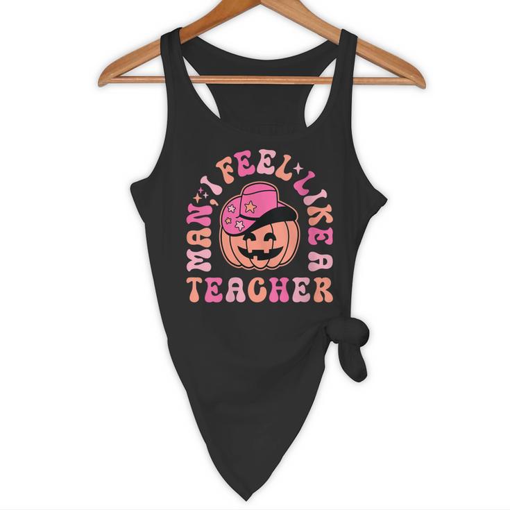 Man I Feel Like a Teacher Women Western Teacher Halloween Flowy Tank, novelty gifts, funny gifts