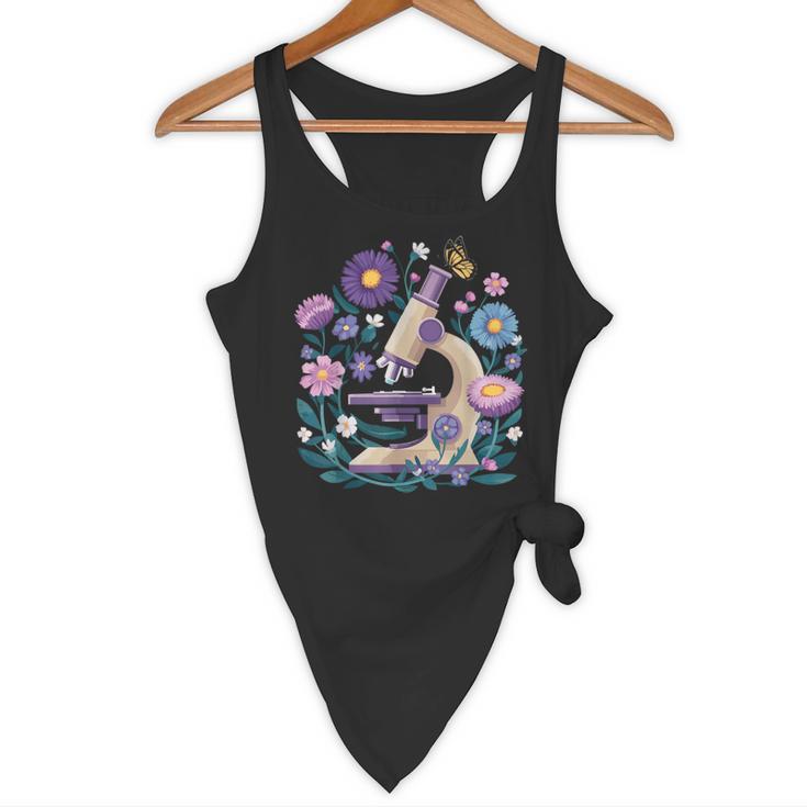 Microscope Flower Butterfly Biology Science Teacher Student Flowy Tank, novelty gifts, funny gifts