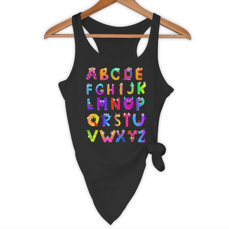 Monster ABC Cute Alphabet Halloween Teacher Costume Kids Flowy Tank, novelty gifts, funny gifts Monster ABC Cute Alphabet Halloween Teacher Costume Kids Flowy Tank, novelty gifts, funny gifts