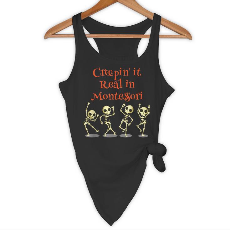 Montessori Creepin' It Real HALLOWEEN School Teacher Shirt Flowy Tank, novelty gifts, funny gifts Montessori Creepin' It Real HALLOWEEN School Teacher Shirt Flowy Tank, novelty gifts, funny gifts