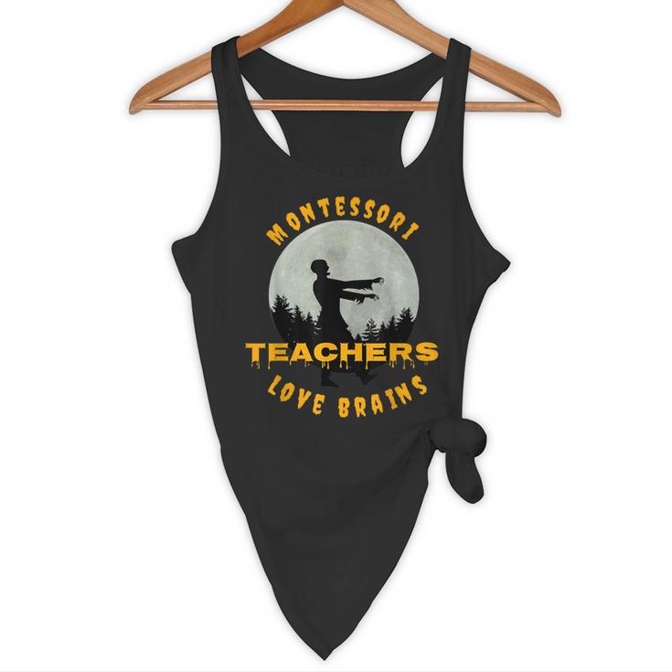 Montessori Teachers Love Brains Halloween Novelty Men Women Flowy Tank, novelty gifts, funny gifts Montessori Teachers Love Brains Halloween Novelty Men Women Flowy Tank, novelty gifts, funny gifts