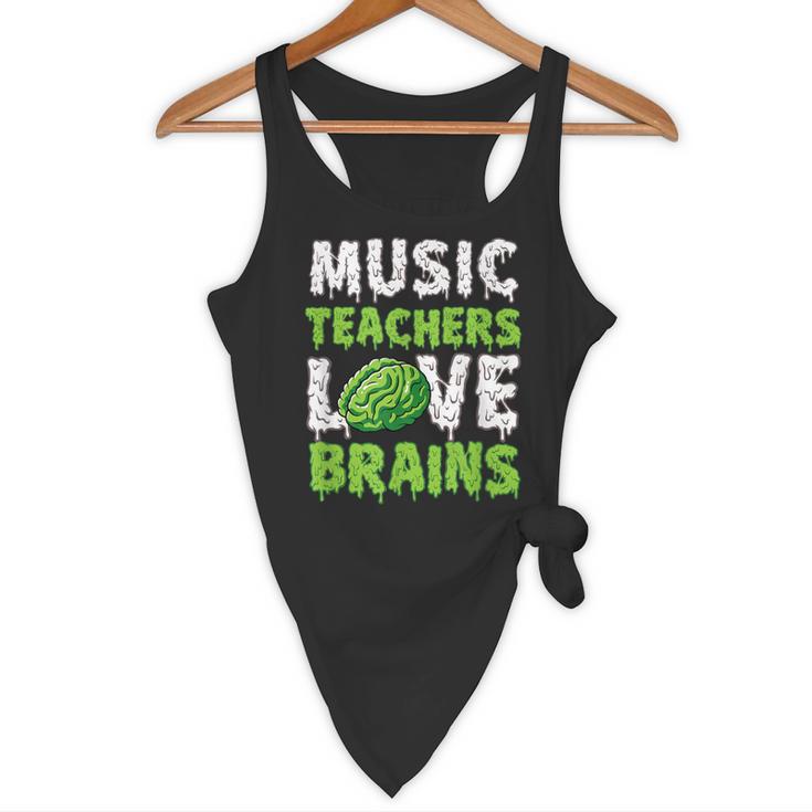 Music Teachers Love Brains Cute Teaching Halloween Flowy Tank, novelty gifts, funny gifts
