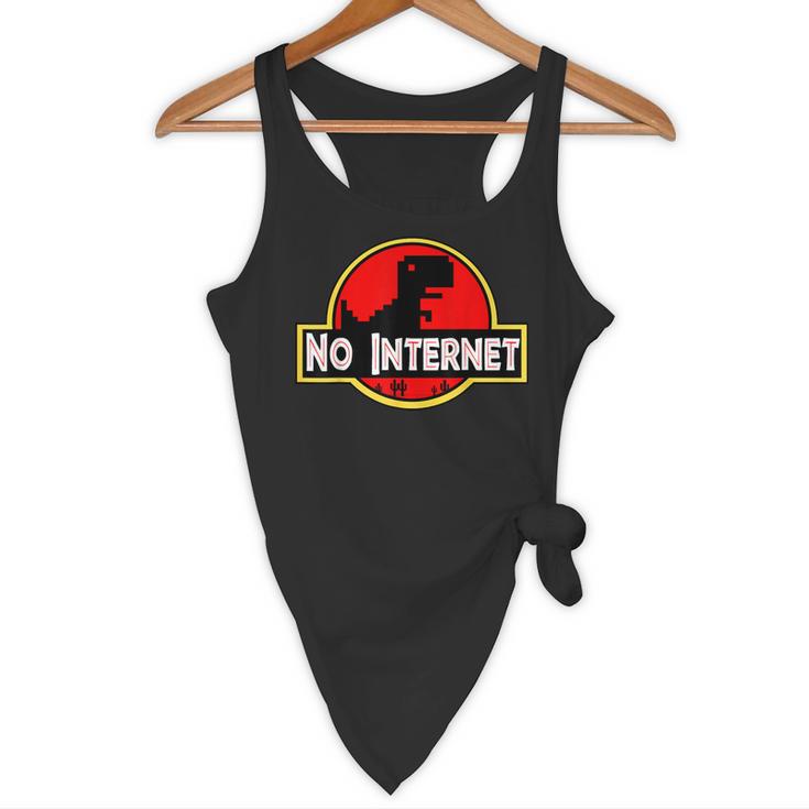 Nerdy No Internet Dinosaur Computer Science Teacher Flowy Tank, novelty gifts, funny gifts