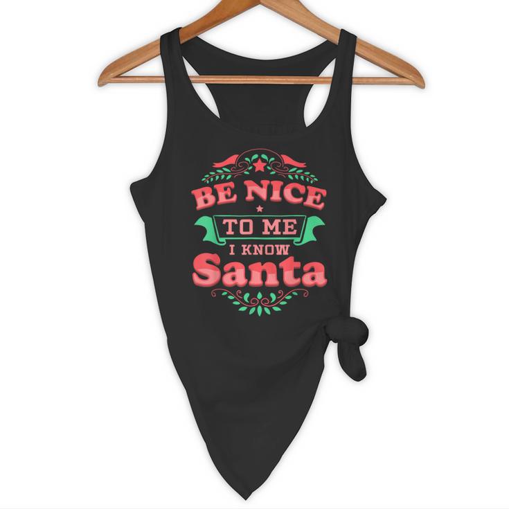 Be Nice To Me I Know Santa Teacher Christmas Men Women Flowy Tank, novelty gifts, funny gifts Be Nice To Me I Know Santa Teacher Christmas Men Women Flowy Tank, novelty gifts, funny gifts