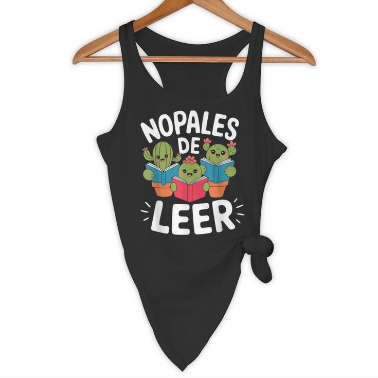 Nopales De Leer Bilingual Teacher Maestra Spanish Teacher Flowy Tank, novelty gifts, funny gifts