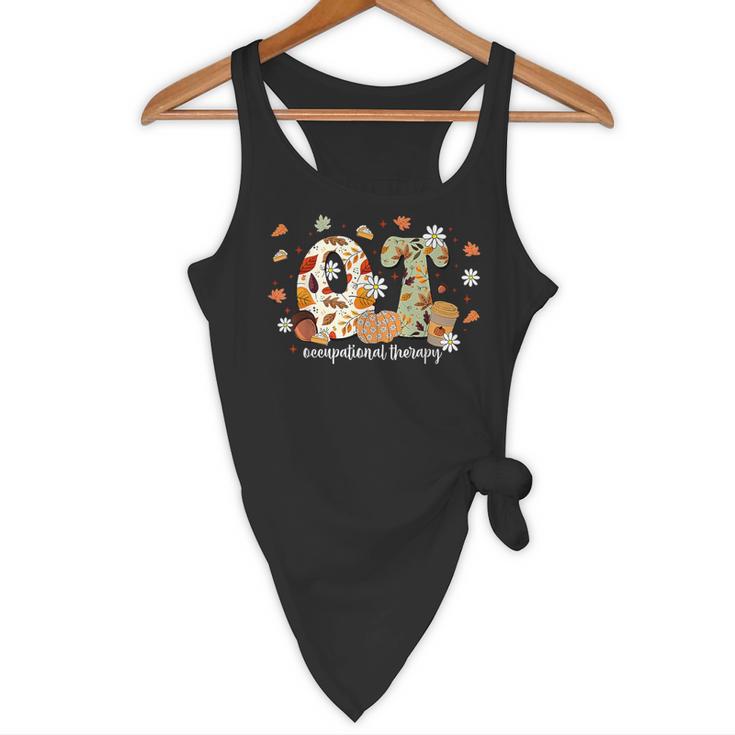 Occupational Therapy Fall Autumn Pumpkin Flower OTA Teacher Flowy Tank, novelty gifts, funny gifts