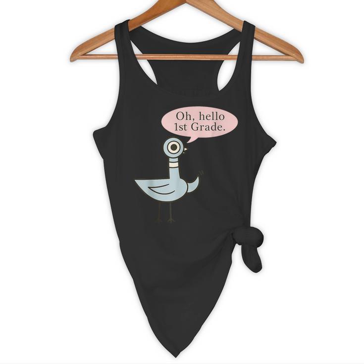 Oh Hello First Graders Cute Pigeon 1st Grade Teacher Flowy Tank, novelty gifts, funny gifts