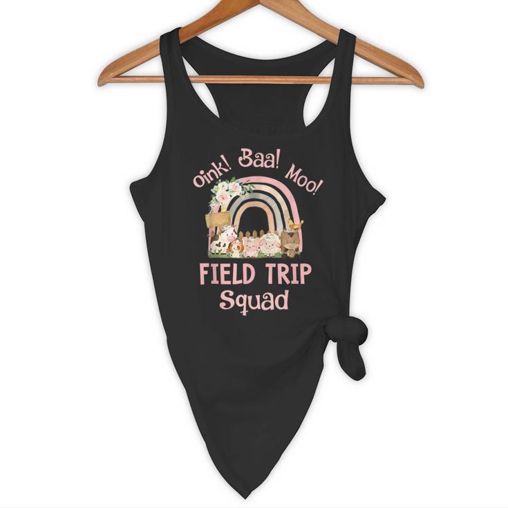 Oink Baa Moo Field Trip Squad Teacher Students Matching Flowy Tank, novelty gifts, funny gifts