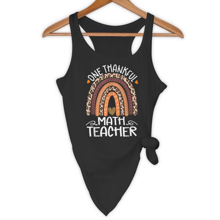 One Thankful Math Teacher Leopard Rainbow Thanksgiving Flowy Tank, novelty gifts, funny gifts One Thankful Math Teacher Leopard Rainbow Thanksgiving Flowy Tank, novelty gifts, funny gifts