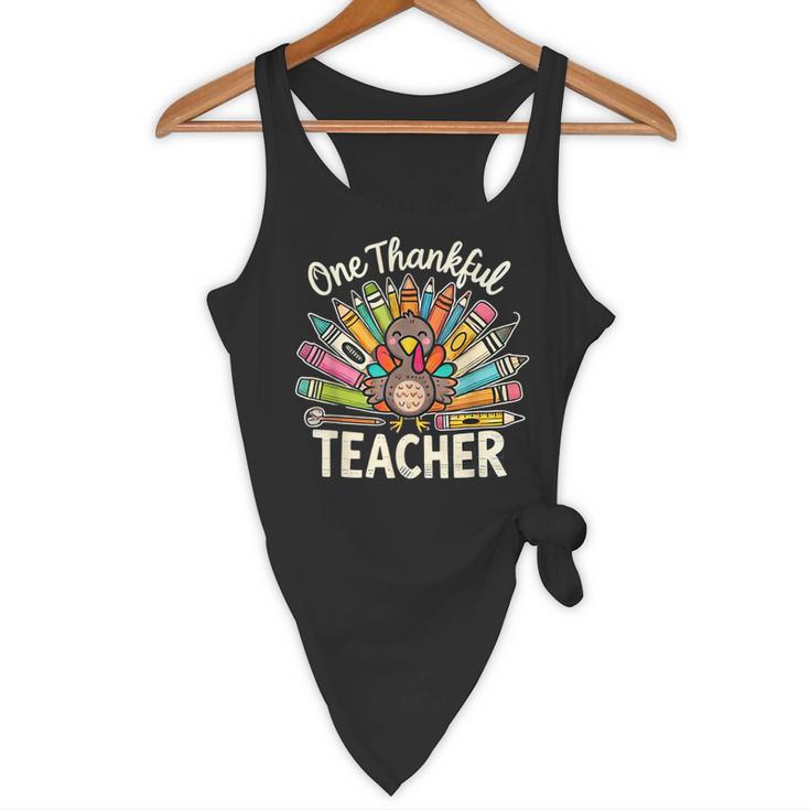 One Thankful Teacher Cute Thanksgiving Turkey School Flowy Tank, novelty gifts, funny gifts One Thankful Teacher Cute Thanksgiving Turkey School Flowy Tank, novelty gifts, funny gifts