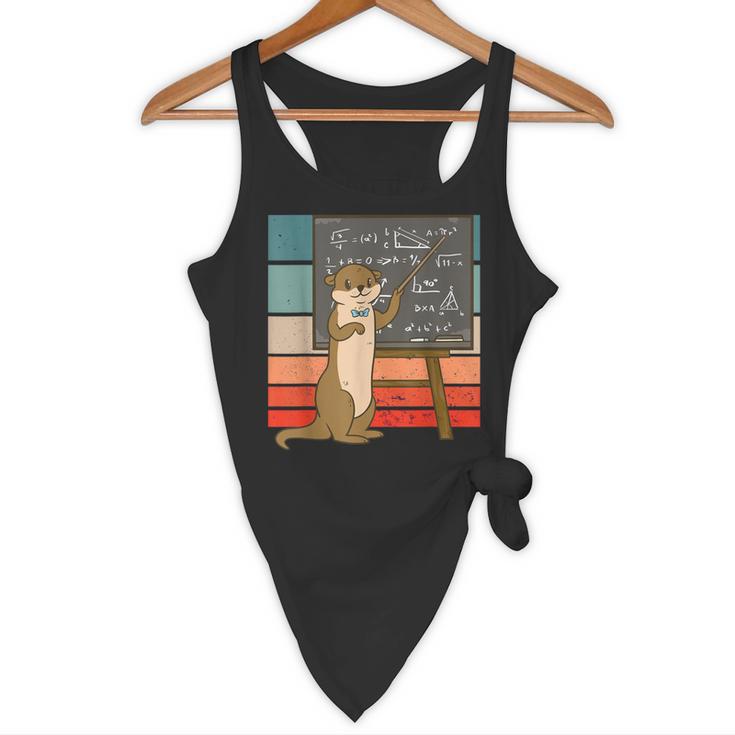 Otter Professor Teacher Teaching Maths Mathematics Flowy Tank, novelty gifts, funny gifts