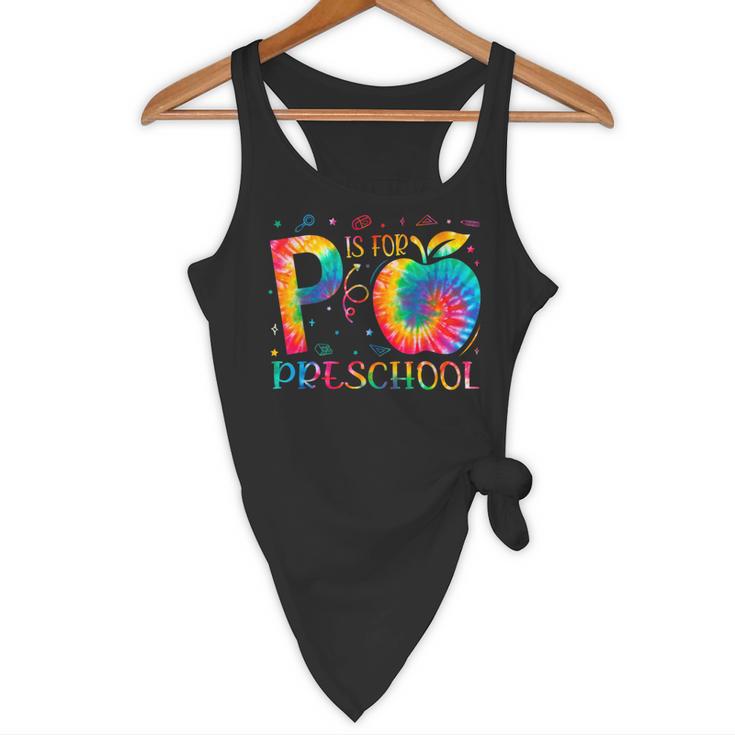 P Is For Preschool Tie Dye Back To School Teacher Men Women Girls Kids Flowy Tank, novelty gifts, funny gifts