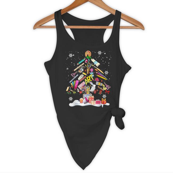 Paintbrush Christmas Tree Decor Xmas For Artist Art Teacher For Men Women Flowy Tank, novelty gifts, funny gifts Paintbrush Christmas Tree Decor Xmas For Artist Art Teacher For Men Women Flowy Tank, novelty gifts, funny gifts