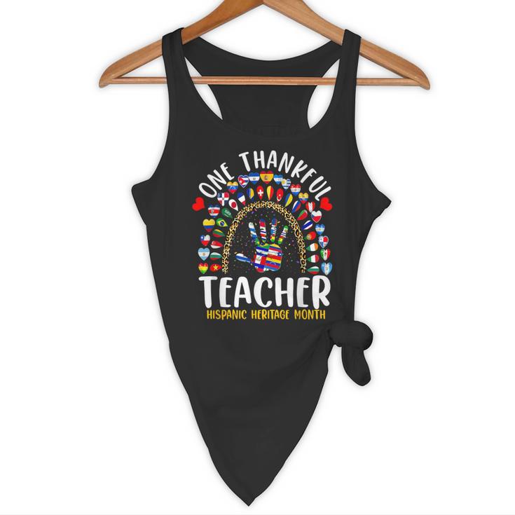 Hispanic Heritage Month One Thankful Teacher Rainbow Flowy Tank, novelty gifts, funny gifts Hispanic Heritage Month One Thankful Teacher Rainbow Flowy Tank, novelty gifts, funny gifts