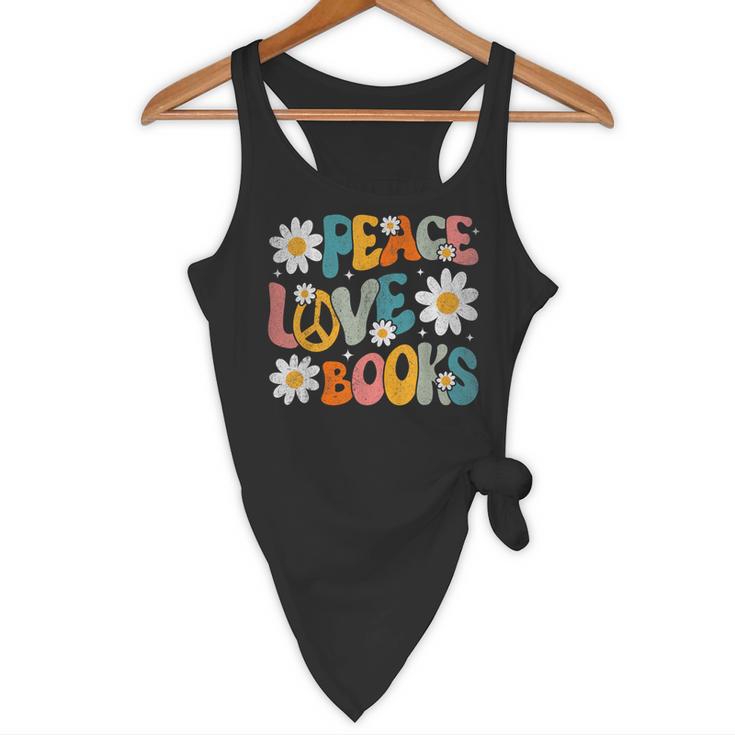 Peace Love Books Bookworm Librarian Reading Teacher Groovy Flowy Tank, novelty gifts, funny gifts Peace Love Books Bookworm Librarian Reading Teacher Groovy Flowy Tank, novelty gifts, funny gifts