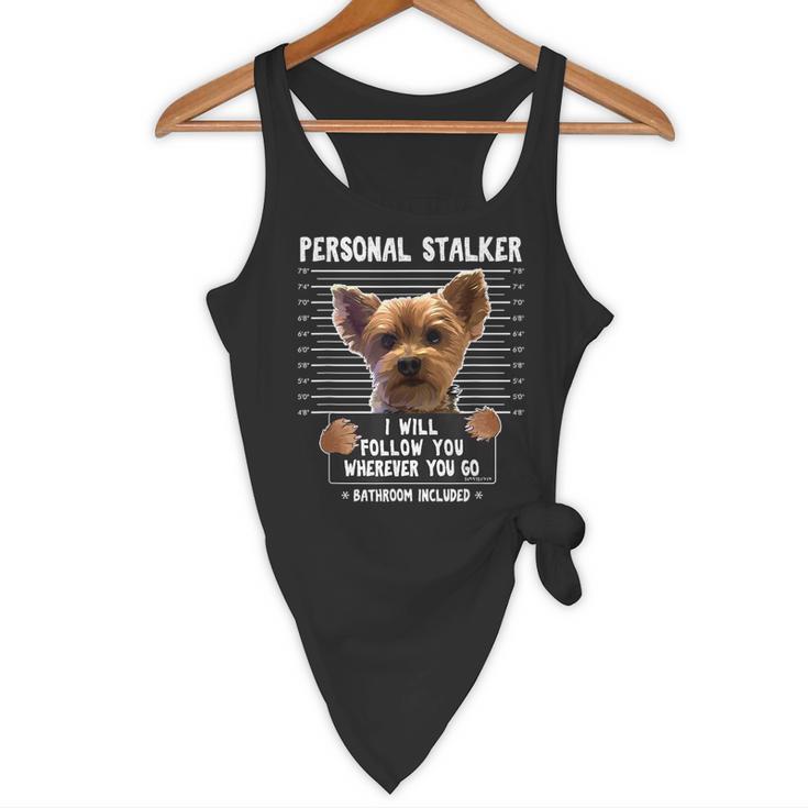 Personal Stalker I'Ll Follow You Wherever You Go Yorkie Flowy Tank, novelty gifts, funny gifts