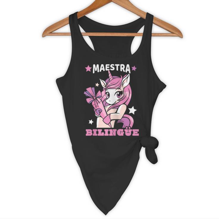 Pink Unicorn Spanish Teacher Regalos Para Bilingue Teacher Flowy Tank, novelty gifts, funny gifts Pink Unicorn Spanish Teacher Regalos Para Bilingue Teacher Flowy Tank, novelty gifts, funny gifts