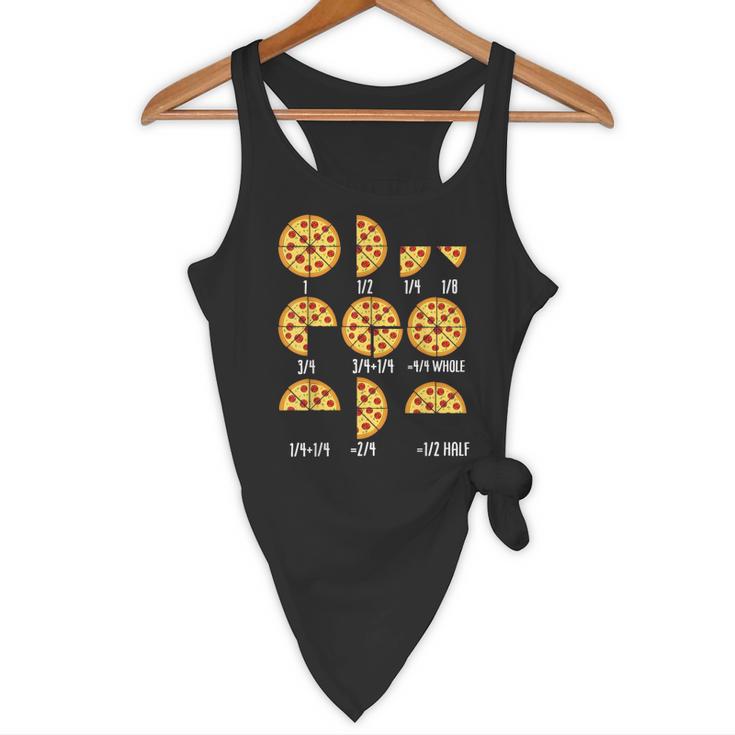 Pizza Slice Fraction Math Teacher Back To School Educational Flowy Tank, novelty gifts, funny gifts