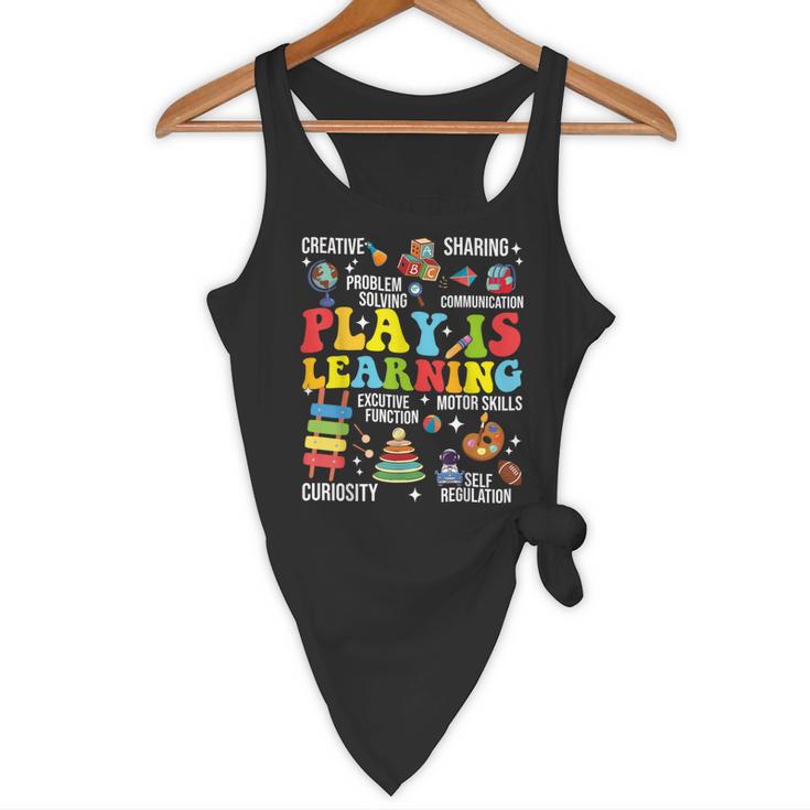Play Is Learning Kindergarten Preschool Teacher Appreciation Flowy Tank, novelty gifts, funny gifts