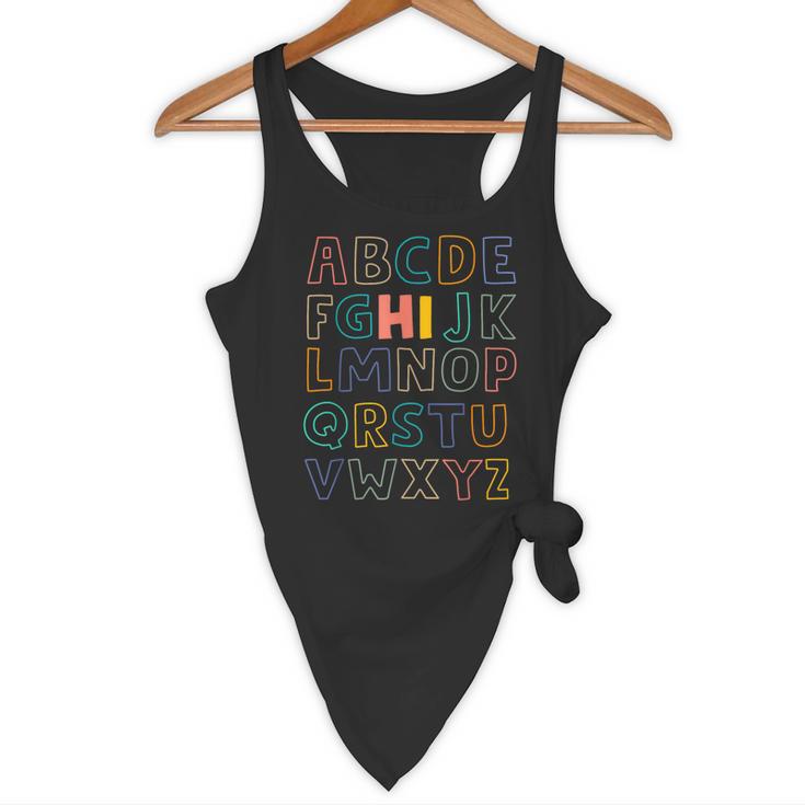 Pre K Kindergarten Hi Alphabet Back To School Teachers Men Women Girls Kids Flowy Tank, novelty gifts, funny gifts Pre K Kindergarten Hi Alphabet Back To School Teachers Men Women Girls Kids Flowy Tank, novelty gifts, funny gifts
