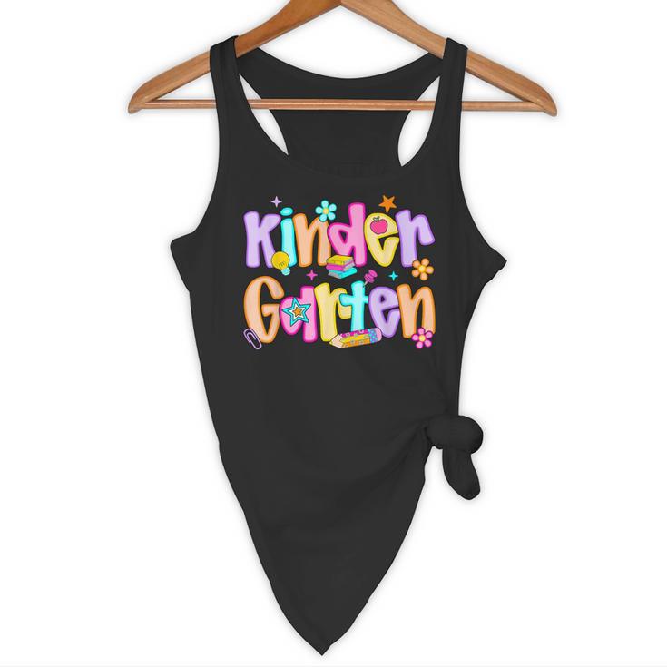Preppy Kindergarten First Day Of School Teachers Girls Boys Flowy Tank, novelty gifts, funny gifts
