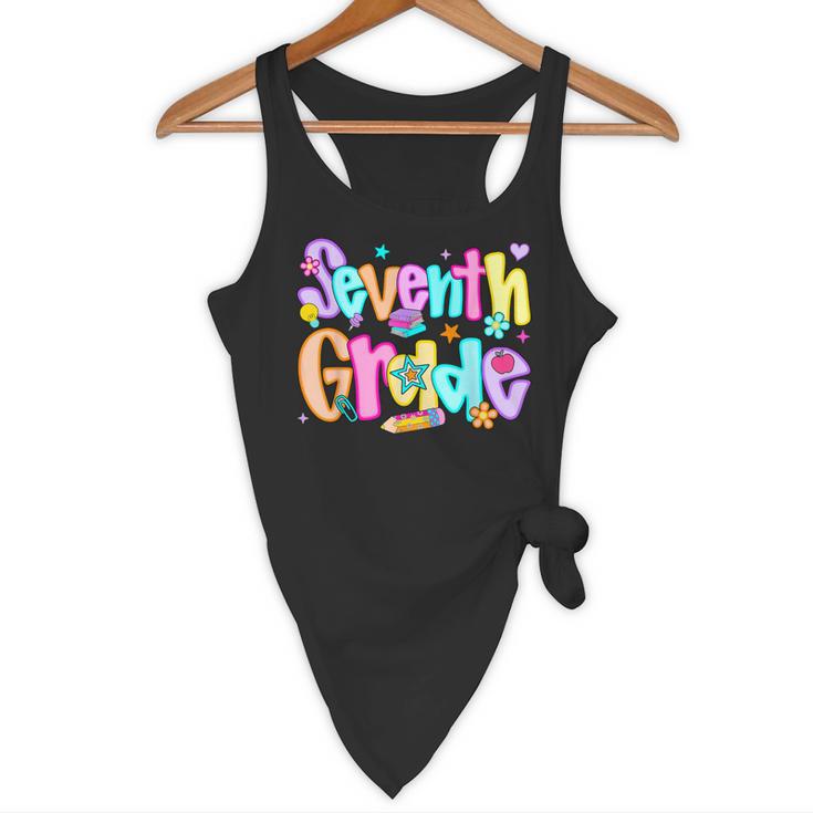 Preppy Seventh Grade Back To School 7th Grade Teachers Girls Flowy Tank, novelty gifts, funny gifts