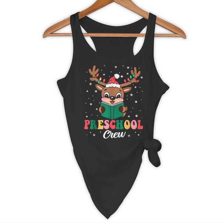 Preschool Crew Xmas Reindeer Teacher Student Christmas Flowy Tank, novelty gifts, funny gifts