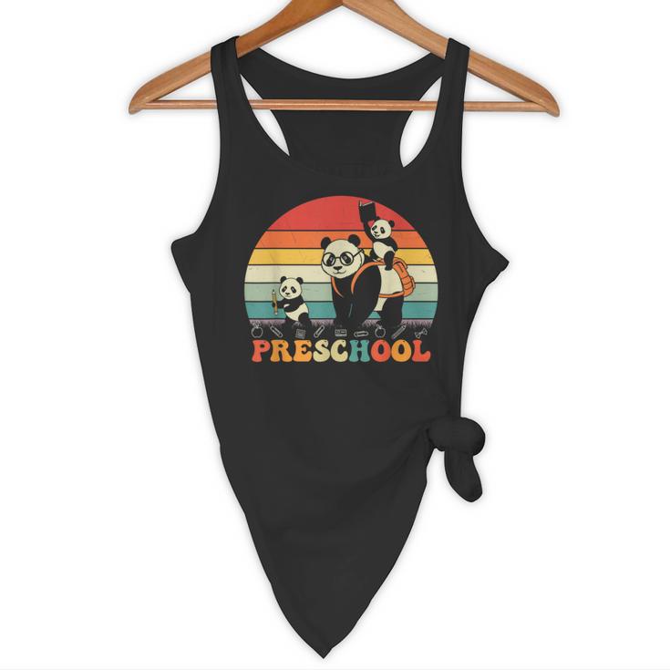 Preschool Panda Back To School Teacher Student Flowy Tank, novelty gifts, funny gifts Preschool Panda Back To School Teacher Student Flowy Tank, novelty gifts, funny gifts