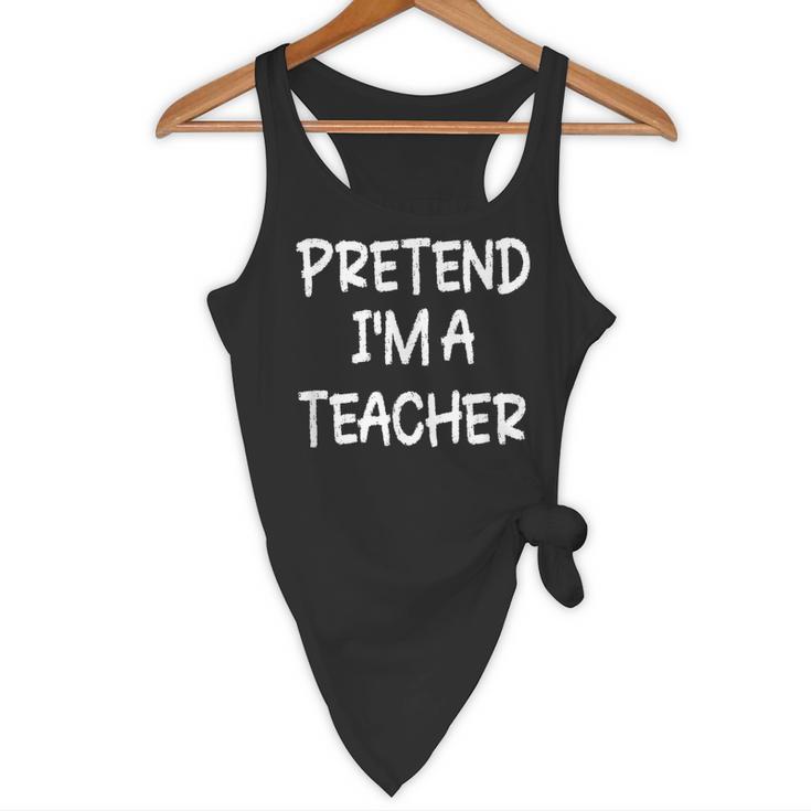 Pretend I'm a Teacher Lazy Last Minute Halloween Costume Flowy Tank, novelty gifts, funny gifts