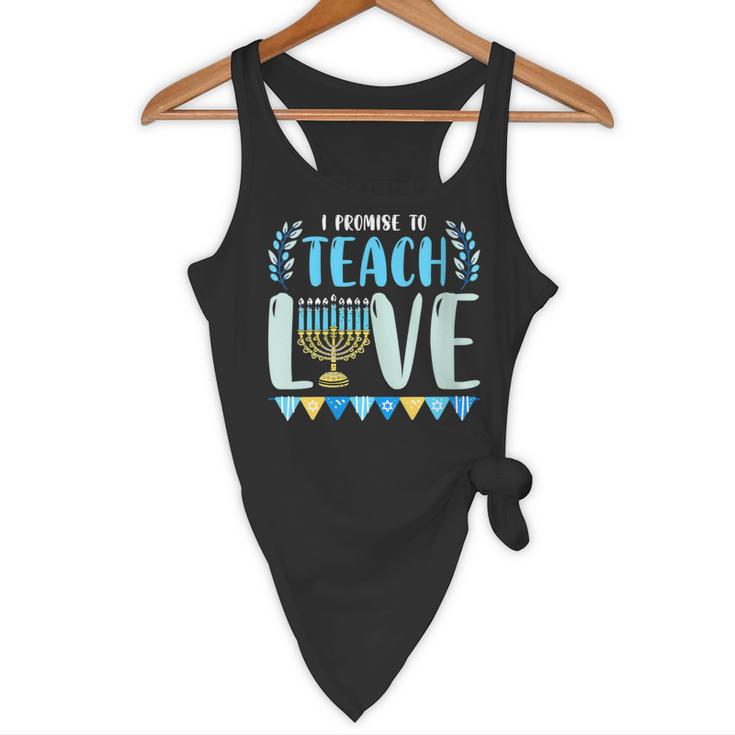 I Promise To Teach Love Hanukkah Chanukah Jewish Teacher Flowy Tank, novelty gifts, funny gifts