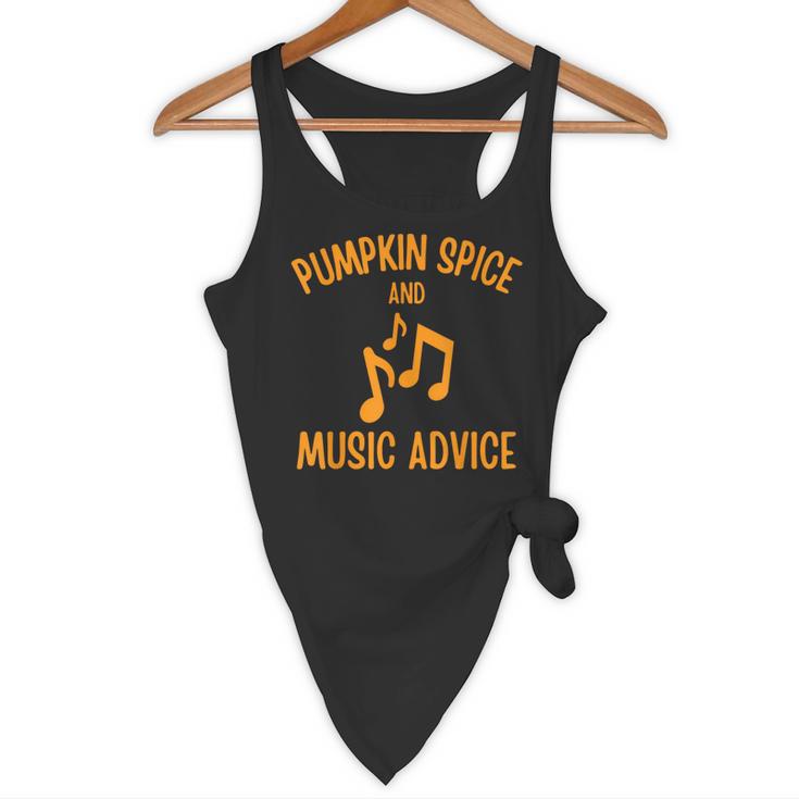 Pumpkin Spice And Music Advice Music Teacher Halloween Flowy Tank, novelty gifts, funny gifts
