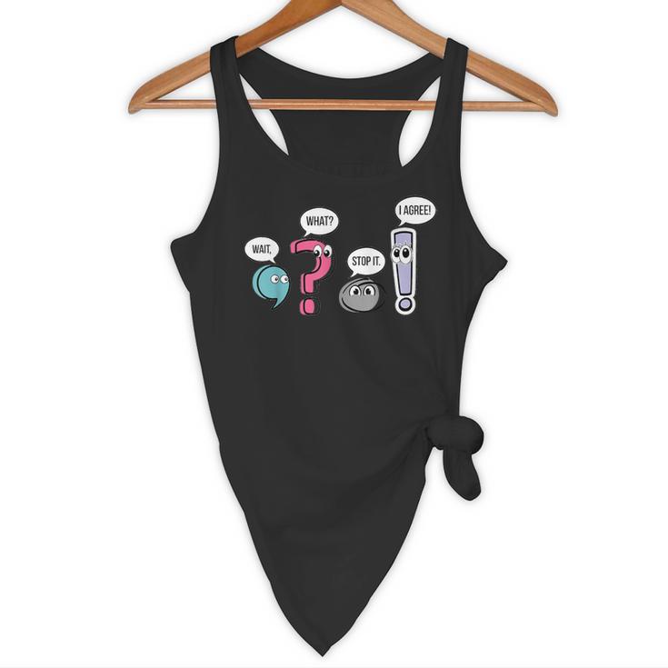 Punctuation English Teacher Wait What Stop It I Agree Flowy Tank, novelty gifts, funny gifts Punctuation English Teacher Wait What Stop It I Agree Flowy Tank, novelty gifts, funny gifts