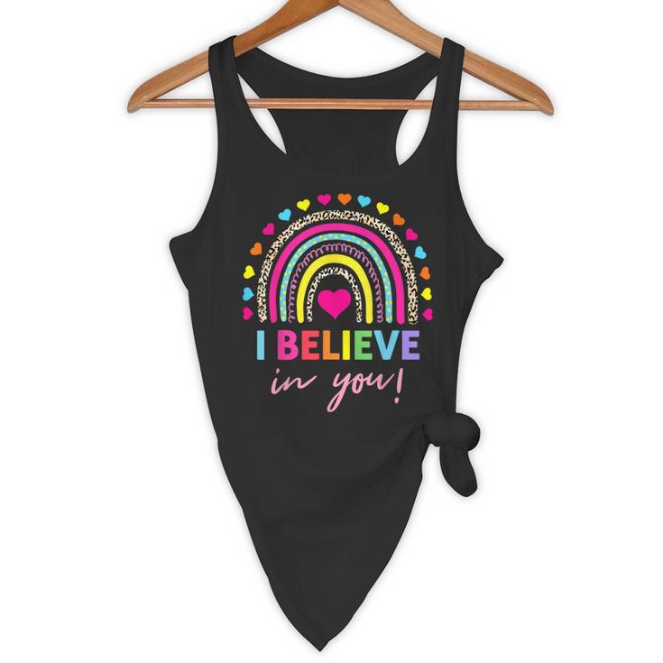 Rainbow I Believe In You Teacher Testing Day Flowy Tank, novelty gifts, funny gifts Rainbow I Believe In You Teacher Testing Day Flowy Tank, novelty gifts, funny gifts