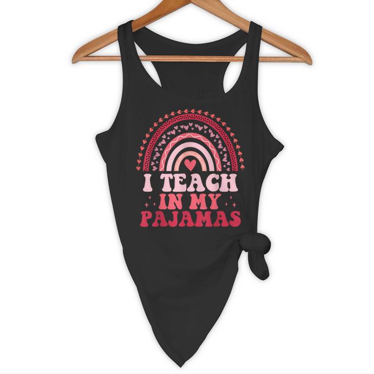 Rainbow Retro Homeschool Mom Teacher I Teach In My Pajamas Flowy Tank, novelty gifts, funny gifts Rainbow Retro Homeschool Mom Teacher I Teach In My Pajamas Flowy Tank, novelty gifts, funny gifts