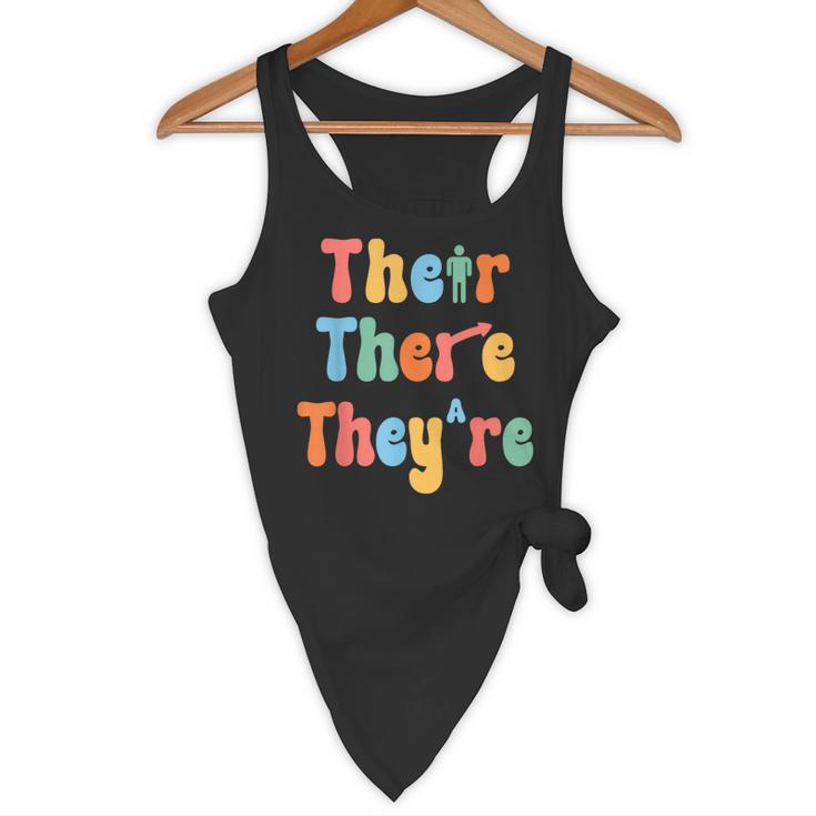 There Their They'Re English Class Grammar Joke Teacher Flowy Tank, novelty gifts, funny gifts