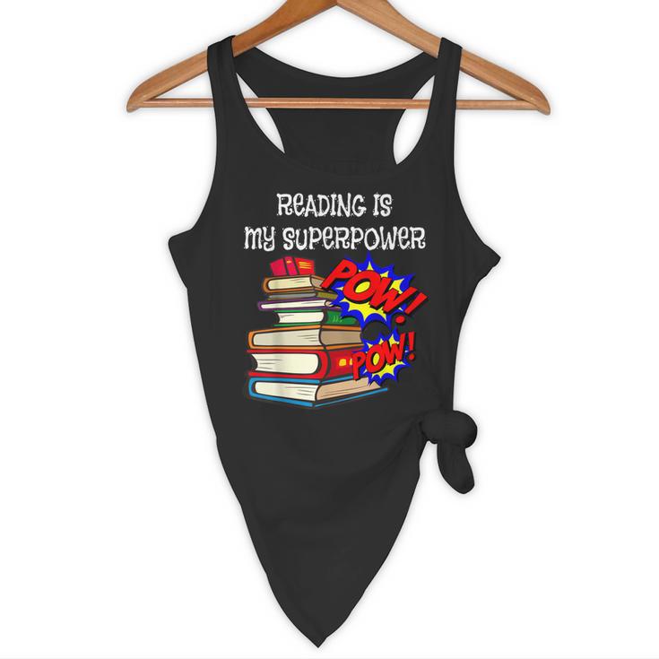 Reading Is My Super Power Superhero Best English Teacher Flowy Tank, novelty gifts, funny gifts