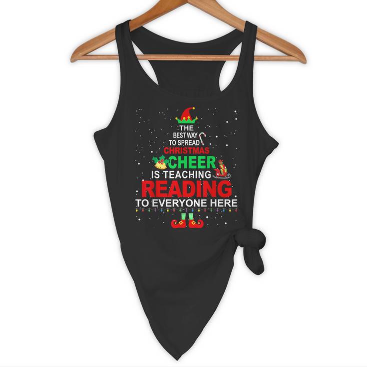 Reading Teacher Christmas Shirt Elf Christmas Cheer For Men Women Flowy Tank, novelty gifts, funny gifts Reading Teacher Christmas Shirt Elf Christmas Cheer For Men Women Flowy Tank, novelty gifts, funny gifts