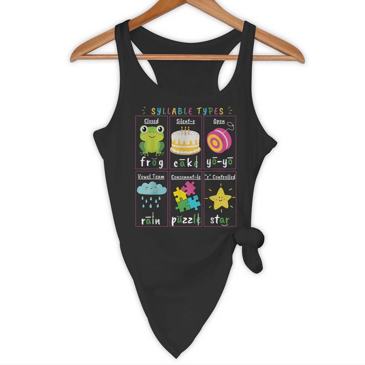 Reading Teacher Syllable Types Phonics Phonemic Awareness Flowy Tank, novelty gifts, funny gifts