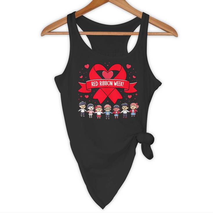 Red Ribbon Week Awareness For Students And Teachers Men Women Girls Kids Flowy Tank, novelty gifts, funny gifts