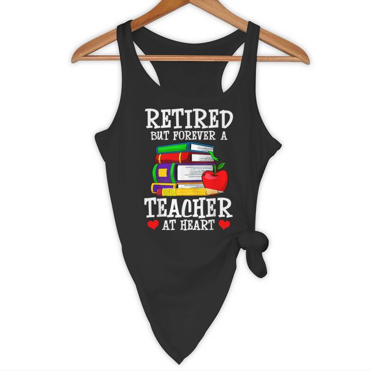 Retired But Forever a Teacher At Heart Teacher Retirement Flowy Tank, novelty gifts, funny gifts