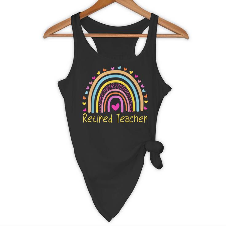 Retired Teacher Rainbow Flowy Tank, novelty gifts, funny gifts Retired Teacher Rainbow Flowy Tank, novelty gifts, funny gifts