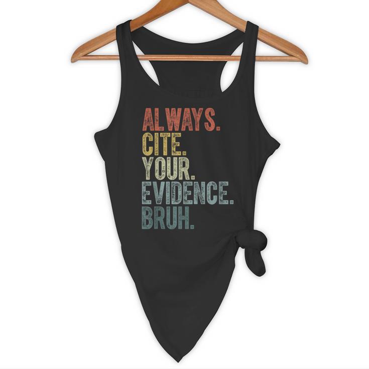 Retro ALways Cite Your Evidence Bruh ELA Teacher For Men Women Kids Flowy Tank, novelty gifts, funny gifts