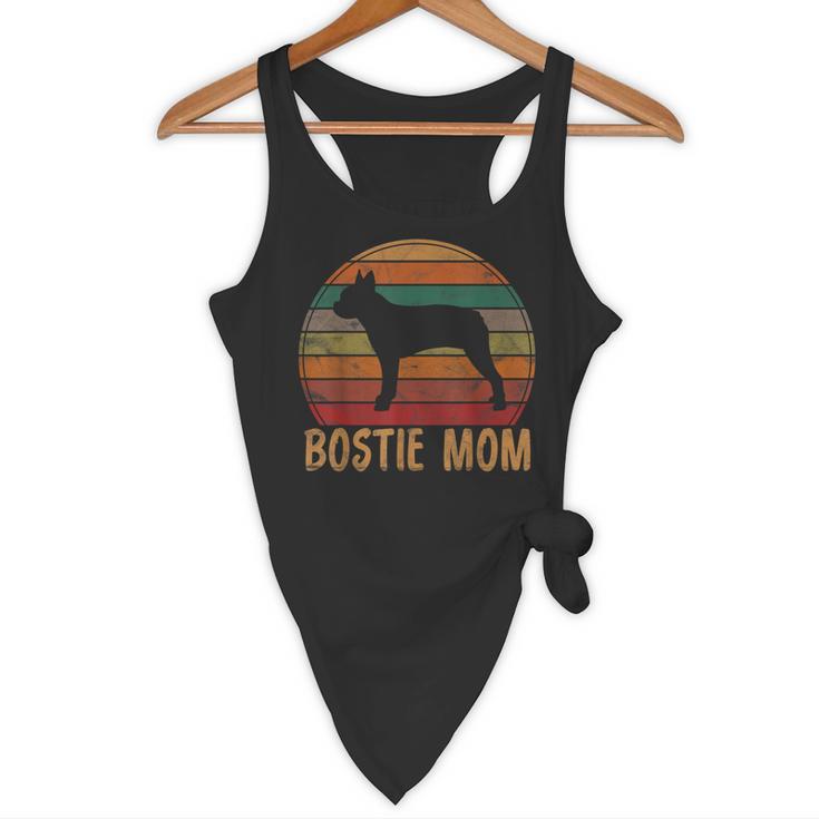 Retro Boston Terrier Mom Dog Mother Pet Bostie Mama Flowy Tank, novelty gifts, funny gifts