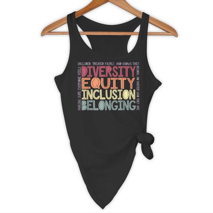 Retro Diversity Equity Inclusion Belonging DEIB Teacher Flowy Tank, novelty gifts, funny gifts Retro Diversity Equity Inclusion Belonging DEIB Teacher Flowy Tank, novelty gifts, funny gifts