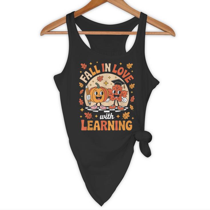 Retro Fall In Love With Learning Pumpkin Leaf Teacher Autumn Flowy Tank, novelty gifts, funny gifts Retro Fall In Love With Learning Pumpkin Leaf Teacher Autumn Flowy Tank, novelty gifts, funny gifts