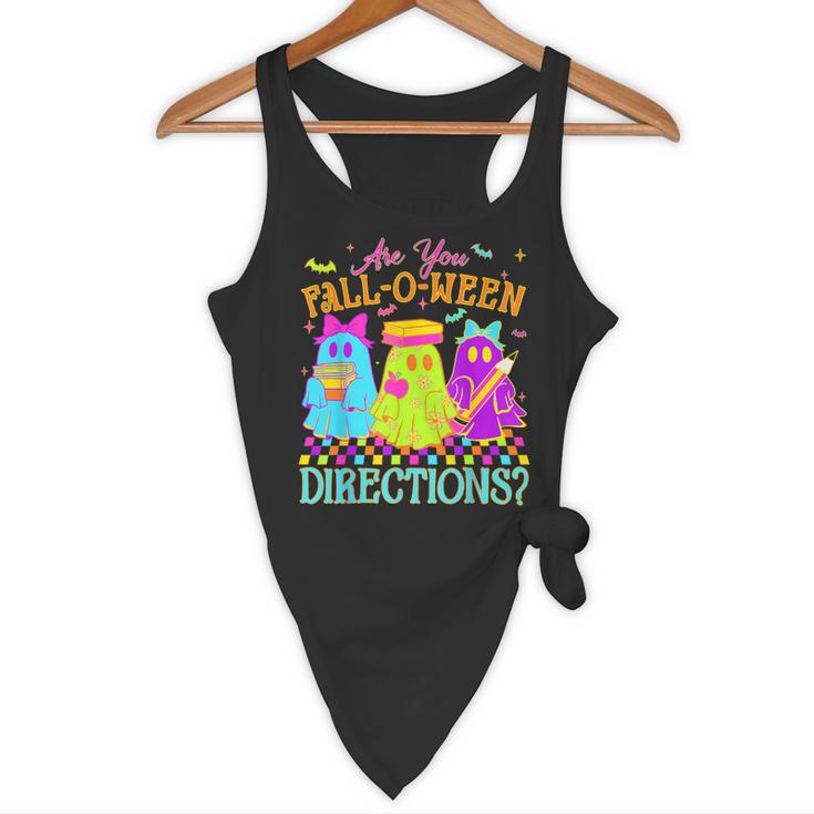 Retro Are You Falloween Direction Teacher Spooky Halloween Flowy Tank, novelty gifts, funny gifts Retro Are You Falloween Direction Teacher Spooky Halloween Flowy Tank, novelty gifts, funny gifts