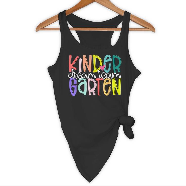 Retro Kindergarten Dream Team Back To School Teacher Kids Flowy Tank, novelty gifts, funny gifts
