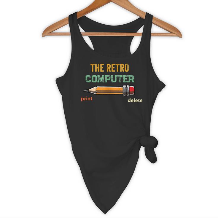 Retro Old-School Computer Pencil Tech Teacher Flowy Tank, novelty gifts, funny gifts